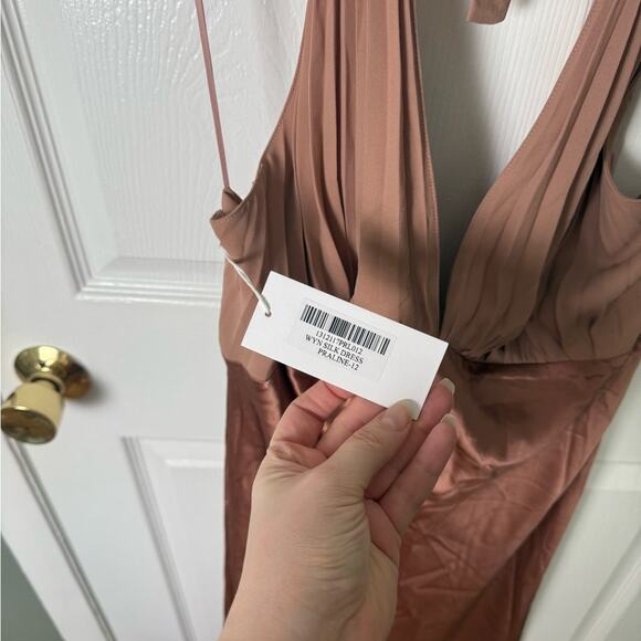 Reformation Wyn Silk Dress in Praline 12 - Picture 12 of 12